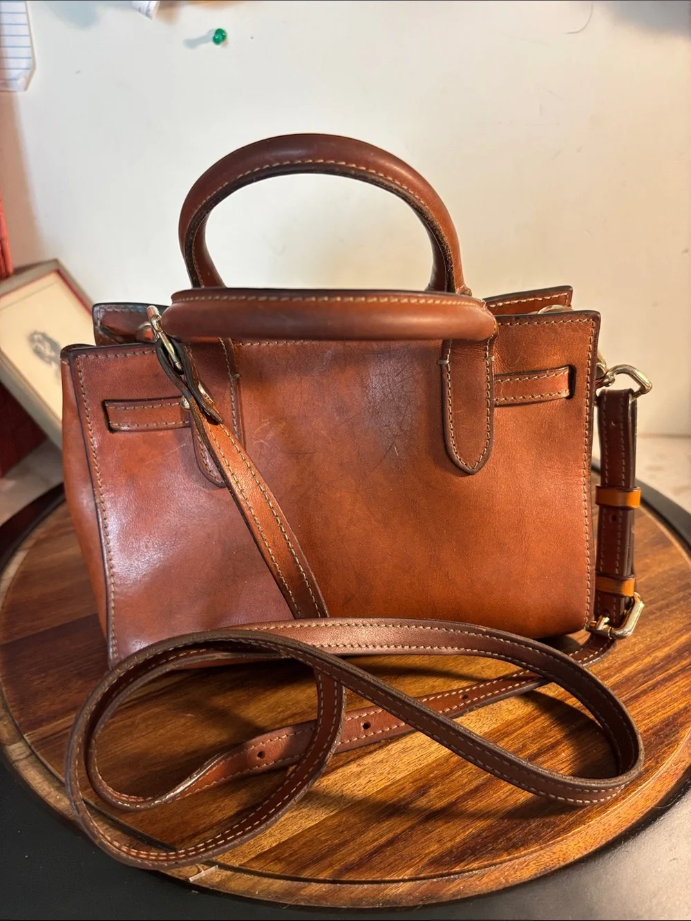 Dooney & Bourke Alto Collection mini tassel crossbody in Vacchetta Leather - Picture 2 of 8